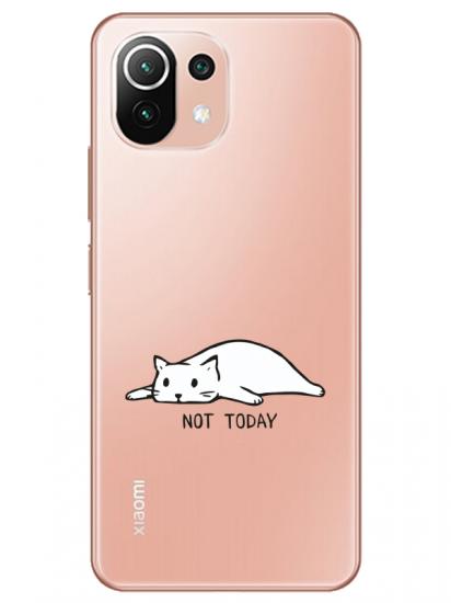 Xiaomi Mi 11 Not Today Kedi Şeffaf Telefon Kılıfı