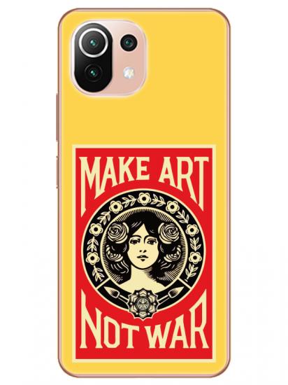 Xiaomi Mi 11 Make Art Not War Sarı Telefon Kılıfı