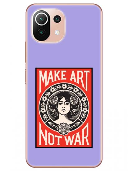 Xiaomi Mi 11 Make Art Not War Lila Telefon Kılıfı