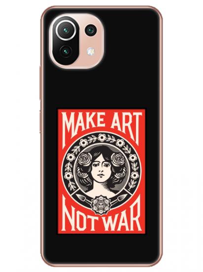 Xiaomi Mi 11 Make Art Not War Siyah Telefon Kılıfı