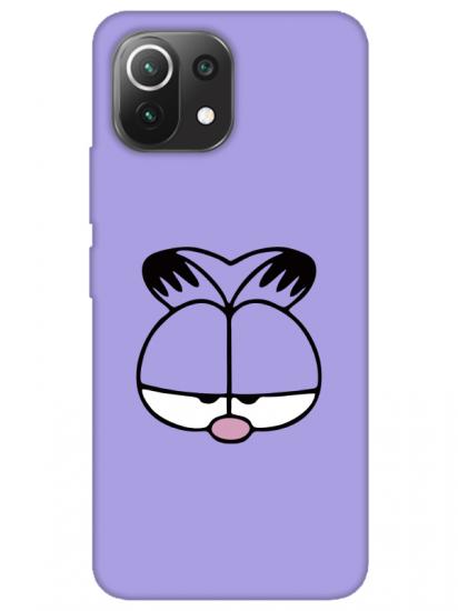 Xiaomi Mi 11 Lite Garfield Lila Telefon Kılıfı