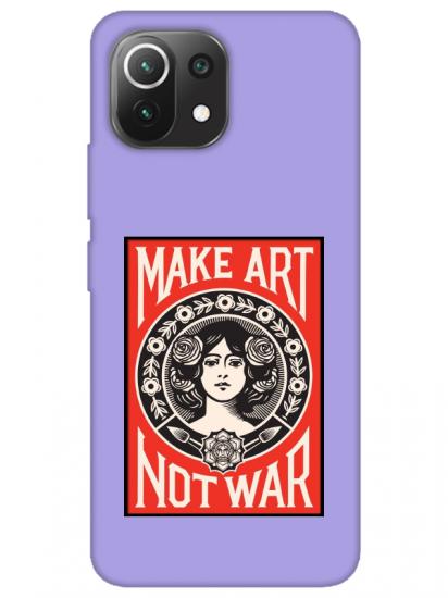 Xiaomi Mi 11 Lite Make Art Not War Lila Telefon Kılıfı