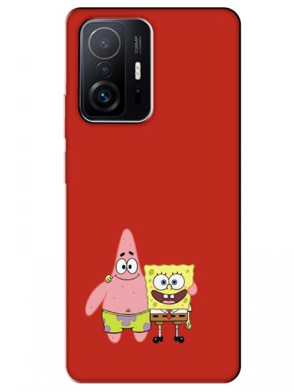 Xiaomi Mi 11T Sünger Bob Ve Patrickstar Kırmızı Telefon Kılıfı