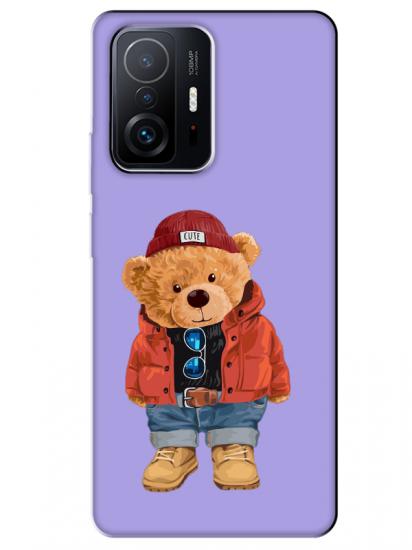 Xiaomi Mi 11T Teddy Bear Lila Telefon Kılıfı