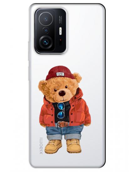 Xiaomi Mi 11T Teddy Bear Şeffaf Telefon Kılıfı