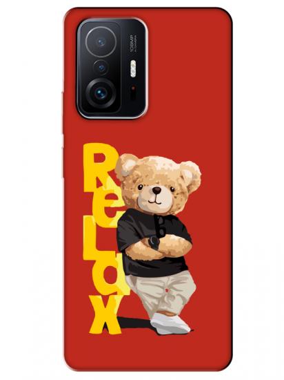 Xiaomi Mi 11T Teddy Bear Relax Kırmızı Telefon Kılıfı