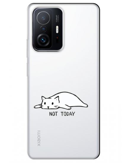 Xiaomi Mi 11T Not Today Kedi Şeffaf Telefon Kılıfı