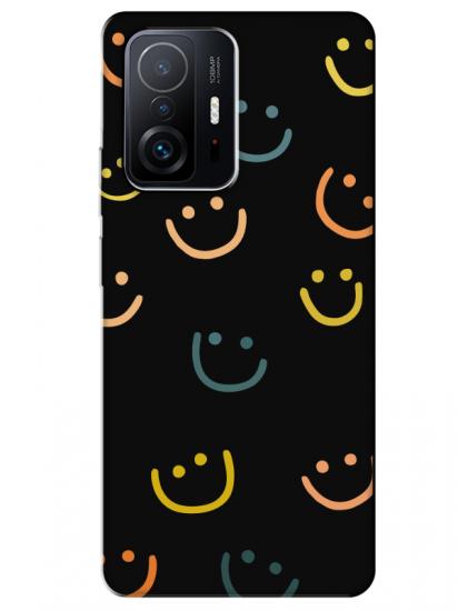 Xiaomi Mi 11T Emoji Gülen Yüz Siyah Telefon Kılıfı