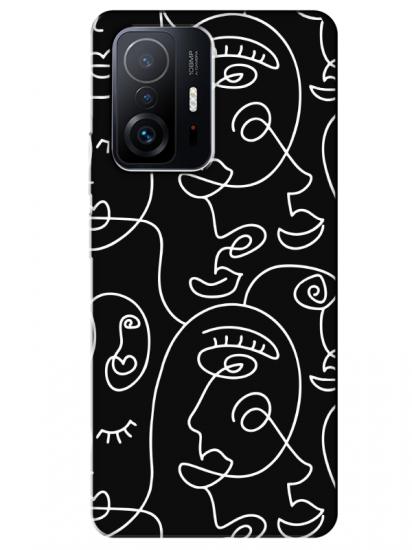 Xiaomi Mi 11T Face Art Siyah Telefon Kılıfı