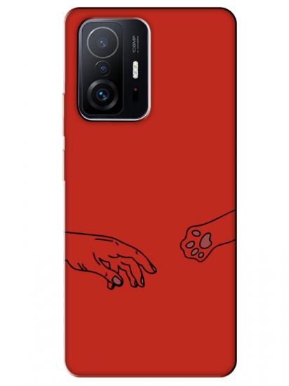 Xiaomi Mi 11T Hand And Paw Kırmızı Telefon Kılıfı