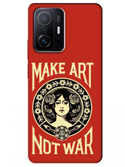 Xiaomi Mi 11T Make Art Not War Kırmızı Telefon Kılıfı