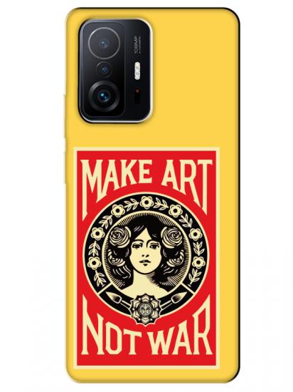 Xiaomi Mi 11T Make Art Not War Sarı Telefon Kılıfı