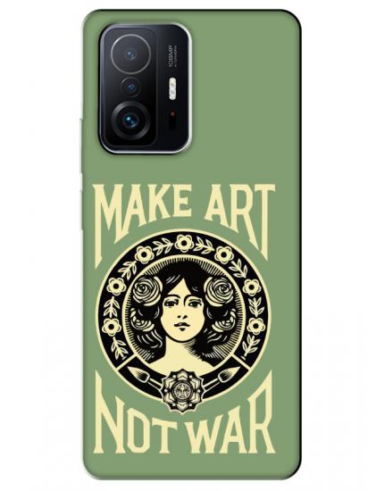 Xiaomi Mi 11T Make Art Not War Yeşil Telefon Kılıfı