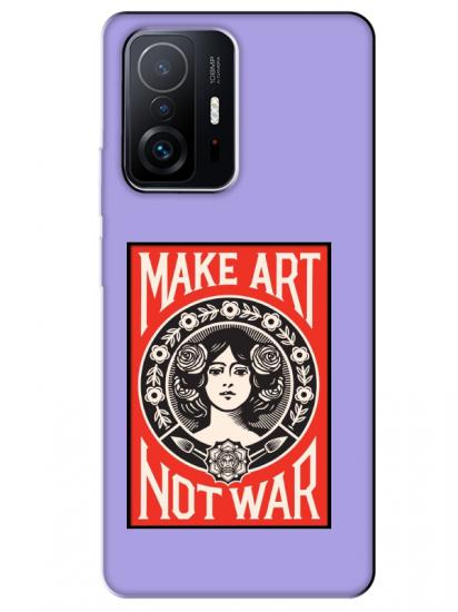 Xiaomi Mi 11T Make Art Not War Lila Telefon Kılıfı