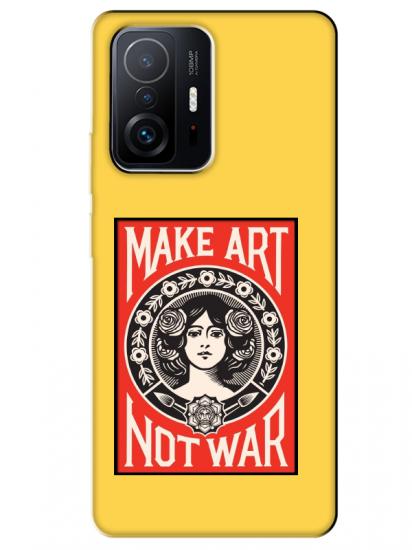 Xiaomi Mi 11T Make Art Not War Sarı Telefon Kılıfı