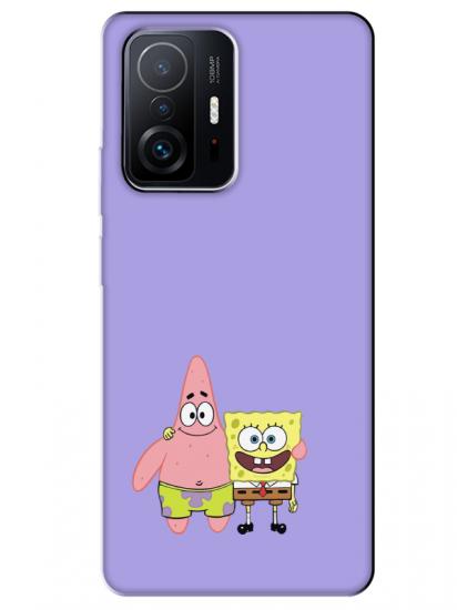 Xiaomi Mi 11T Pro Sünger Bob Ve Patrickstar Lila Telefon Kılıfı