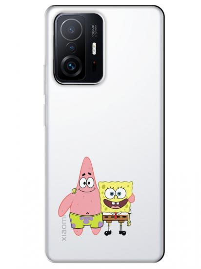 Xiaomi Mi 11T Pro Sünger Bob Ve Patrickstar Şeffaf Telefon Kılıfı