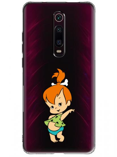 Xiaomi Mi 9T Taş Devri Kız Bebek Şeffaf Telefon Kılıfı