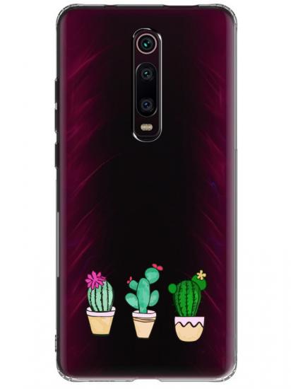 Xiaomi Mi 9T Kaktüs Şeffaf Telefon Kılıfı