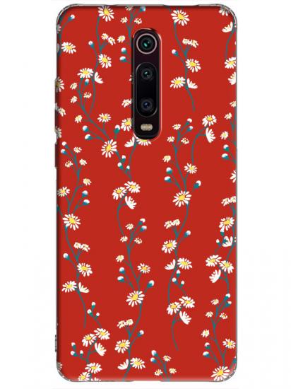 Xiaomi Mi 9T Papatya Sarmaşığı Kırmızı Telefon Kılıfı