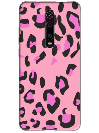 Xiaomi Mi 9T Leopar Desen Pembe Telefon Kılıfı