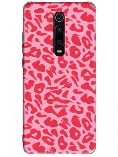 Xiaomi Mi 9T Leopar Desen Pembe Telefon Kılıfı