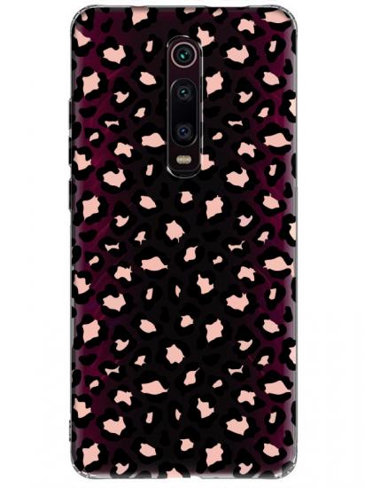 Xiaomi Mi 9T Leopar Desenli Şeffaf Telefon Kılıfı