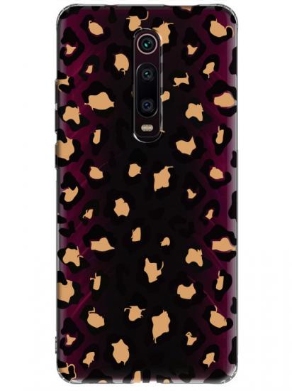 Xiaomi Mi 9T Leopar Desenli Şeffaf Telefon Kılıfı