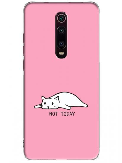 Xiaomi Mi 9T Not Today Kedi Pembe Telefon Kılıfı