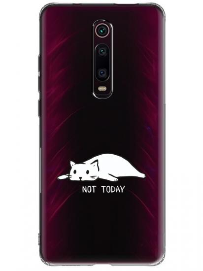 Xiaomi Mi 9T Not Today Kedi Şeffaf Telefon Kılıfı