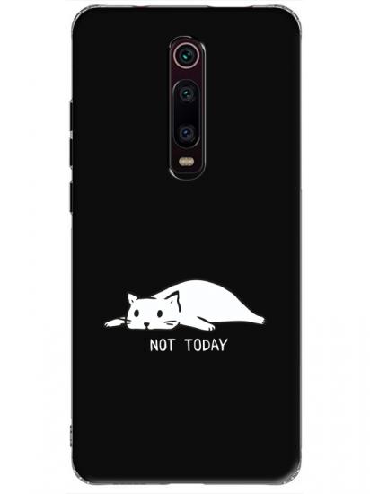 Xiaomi Mi 9T Not Today Kedi Siyah Telefon Kılıfı