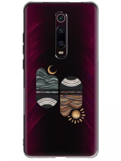 Xiaomi Mi 9T Sunset Wave Şeffaf Telefon Kılıfı