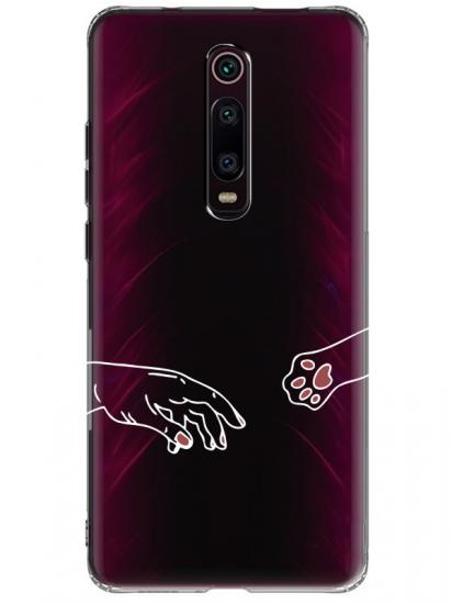 Xiaomi Mi 9T Hand And Paw Şeffaf Telefon Kılıfı