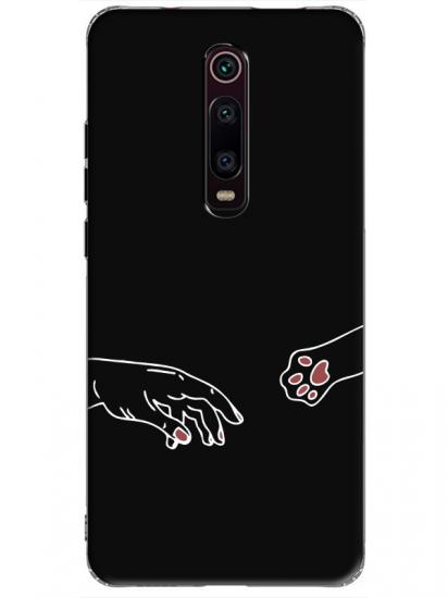 Xiaomi Mi 9T Hand And Paw Siyah Telefon Kılıfı