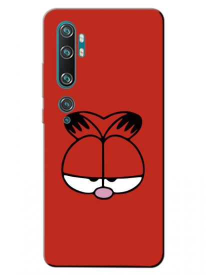 Xiaomi Mi Note 10 Garfield Kırmızı Telefon Kılıfı