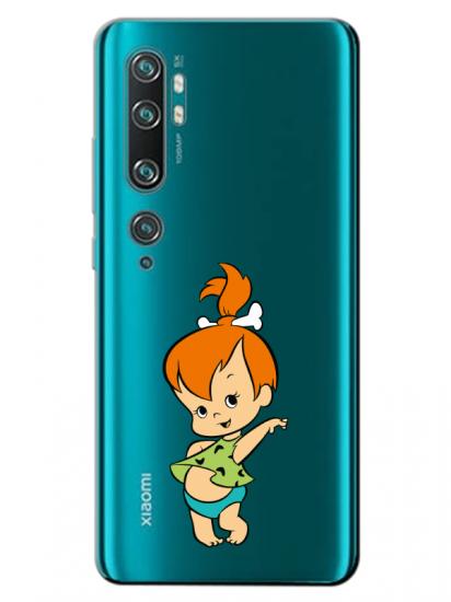 Xiaomi Mi Note 10 Taş Devri Kız Bebek Şeffaf Telefon Kılıfı