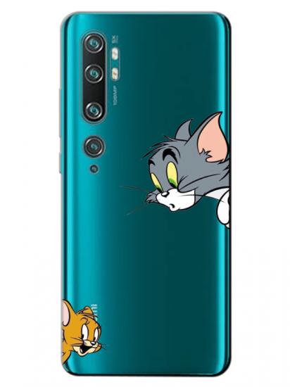 Xiaomi Mi Note 10 Tom And Jerry Şeffaf Telefon Kılıfı