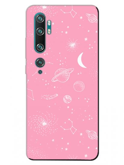 Xiaomi Mi Note 10 Gezegenler Pembe Telefon Kılıfı