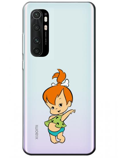 Xiaomi Mi Note 10 Lite Taş Devri Kız Bebek Şeffaf Telefon Kılıfı