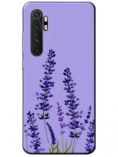 Xiaomi Mi Note 10 Lite Lavanta Desenli Lila Telefon Kılıfı