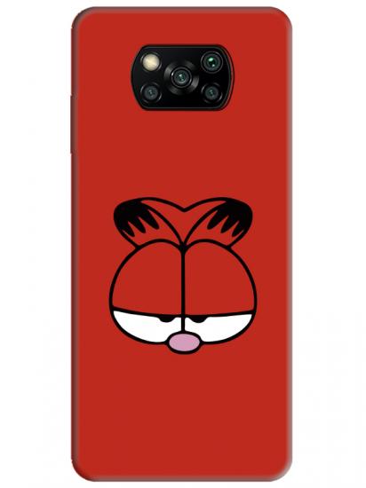 Poco X3 NFC Garfield Kırmızı Telefon Kılıfı