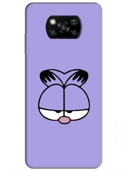 Poco X3 NFC Garfield Lila Telefon Kılıfı