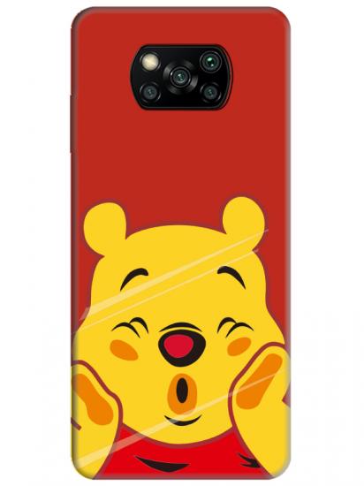 Poco X3 NFC Winnie The Pooh Kırmızı Telefon Kılıfı