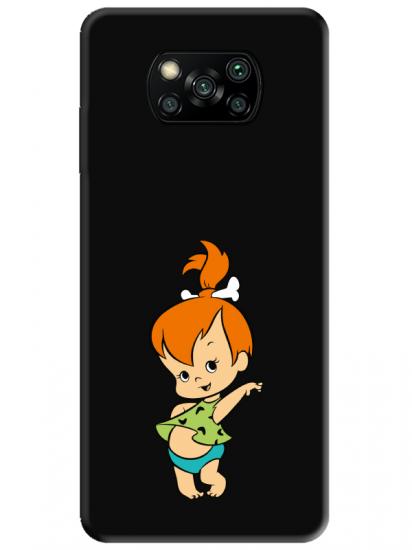 Poco X3 NFC Taş Devri Kız Bebek Siyah Telefon Kılıfı