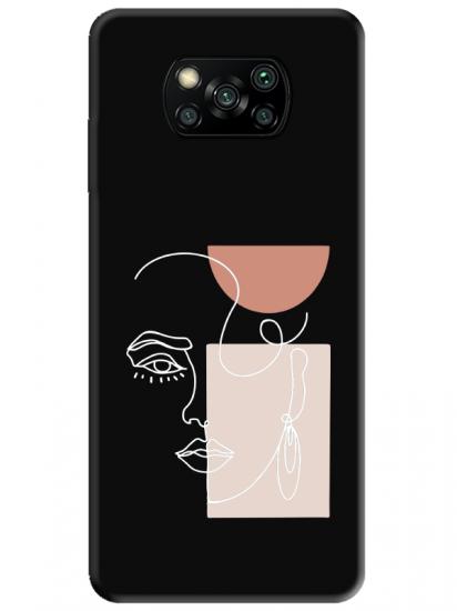 Poco X3 NFC Women Art Siyah Telefon Kılıfı