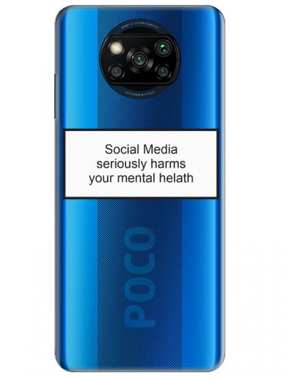 Poco X3 NFC Social Media Şeffaf Telefon Kılıfı