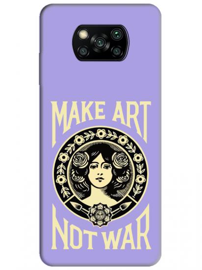 Poco X3 NFC Make Art Not War Lila Telefon Kılıfı