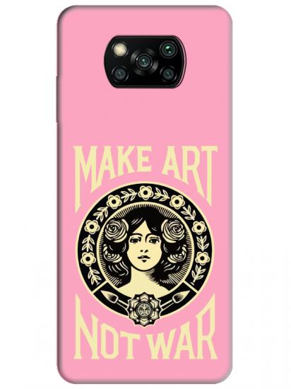 Poco X3 NFC Make Art Not War Pembe Telefon Kılıfı