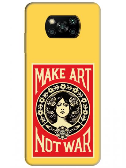 Poco X3 NFC Make Art Not War Sarı Telefon Kılıfı