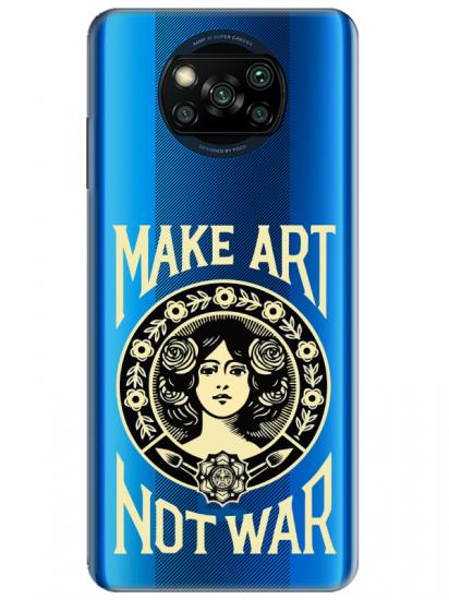 Poco X3 NFC Make Art Not War Şeffaf Telefon Kılıfı